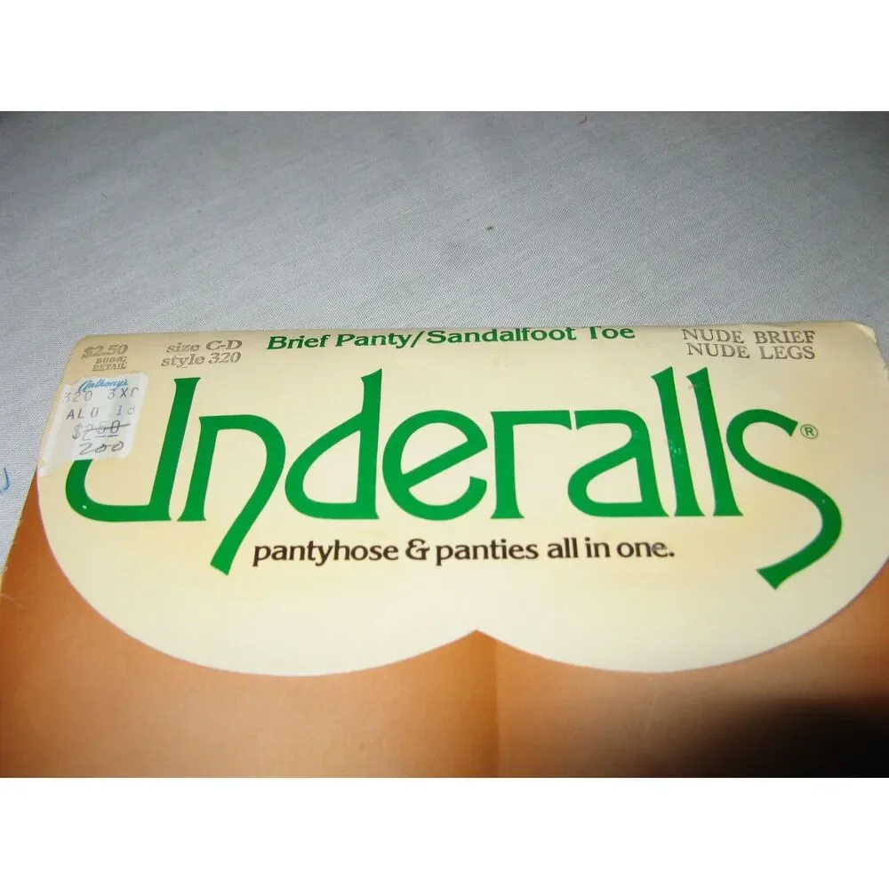 VTG Underalls Pantyhose & Panties All in One Nude Brief  Nude Leg Size C-D NOS